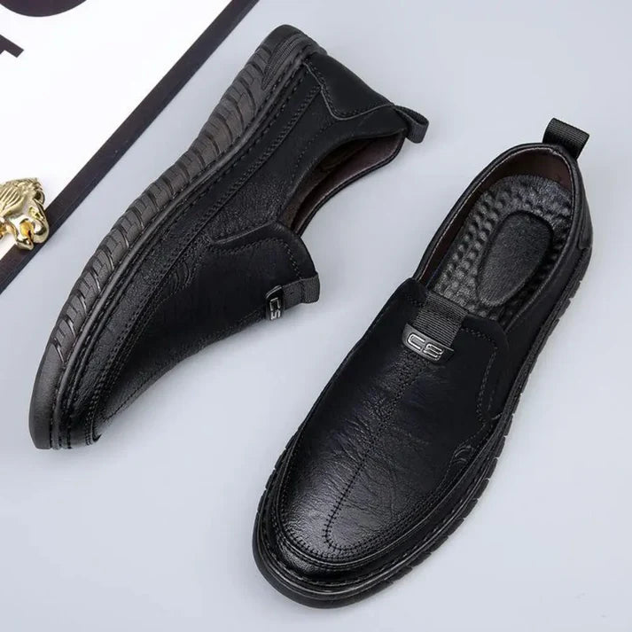 Leather black shoes