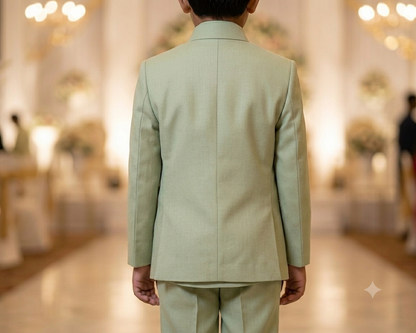 Kids Boys 3-Piece Sage Green Indo-Western Suit Set