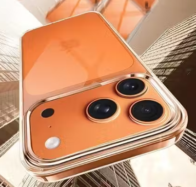 iPhone 15 Orange Magnetic Transparent Back Cover | Shockproof Slim Protective Case