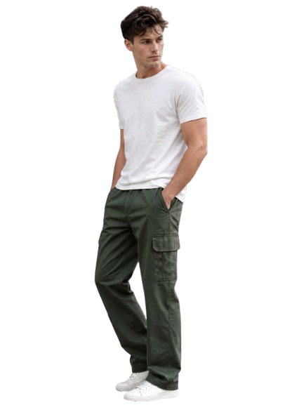 Men's cargo pure cotton pant