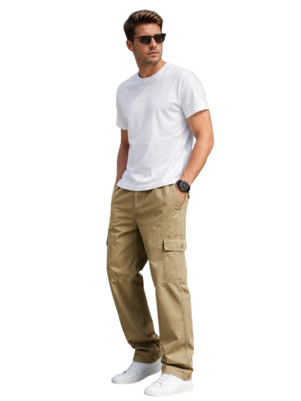 Men's cargo pure cotton pant