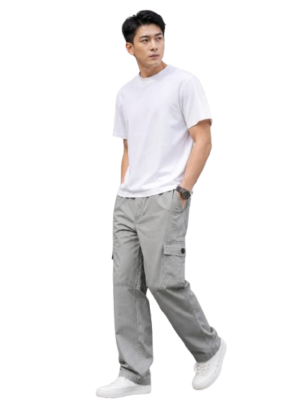 Men's cargo pure cotton pant