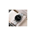 Classic Men's Analog Watch - Silver Stainless Steel with Black Dial