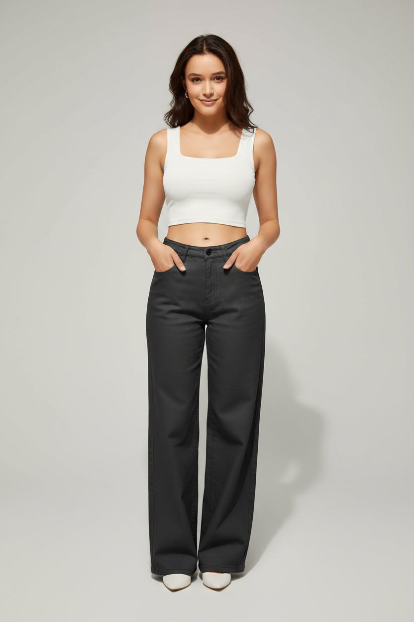 Cotton Blend Solid Top for Women (White, S)